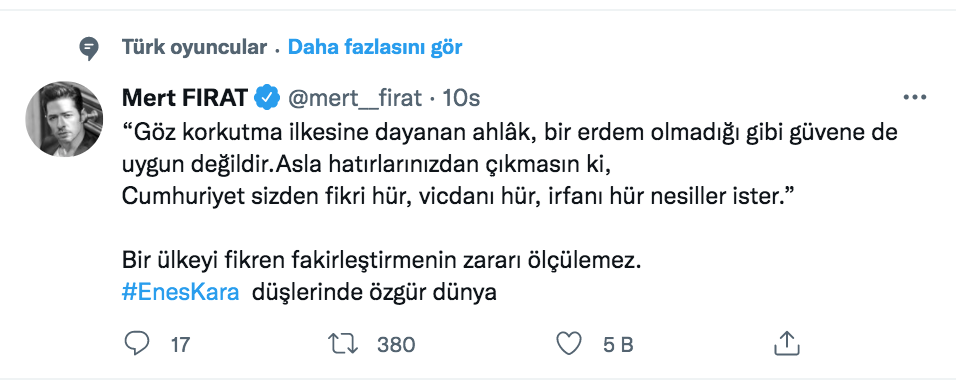 mert firat tan intihar eden univesite ogrencisi enes kara ile ilgili dikkat ceken aciklama